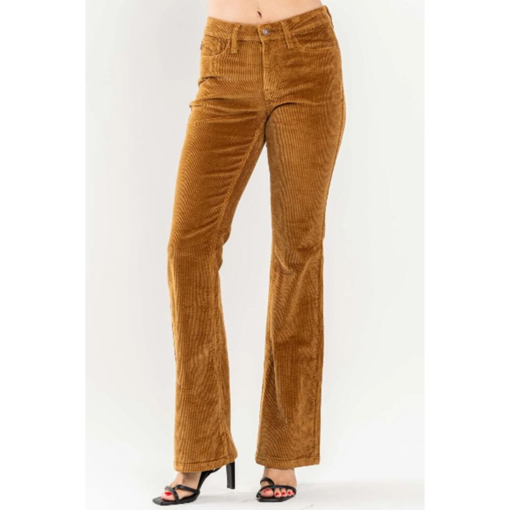 Judy Blue Alana Boot Cut Corduroy Pants Camel Brown Women's SZ 18W Jeans EUC - Picture 1 of 10
